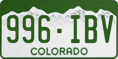 CO license plate 996IBV