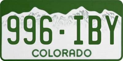 CO license plate 996IBY