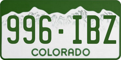 CO license plate 996IBZ