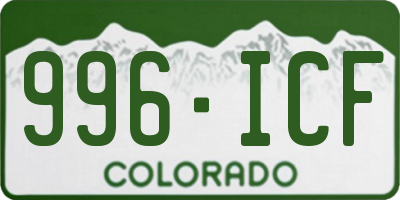 CO license plate 996ICF