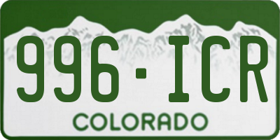 CO license plate 996ICR