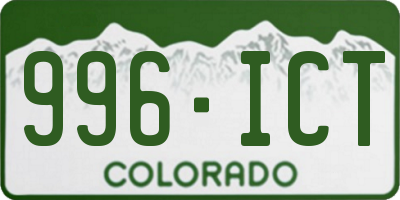 CO license plate 996ICT