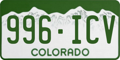 CO license plate 996ICV