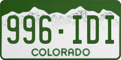 CO license plate 996IDI