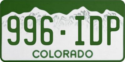 CO license plate 996IDP