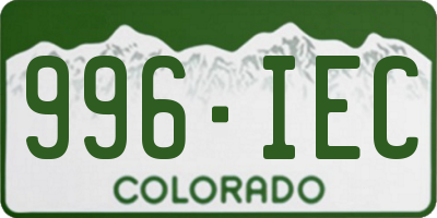 CO license plate 996IEC
