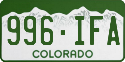 CO license plate 996IFA