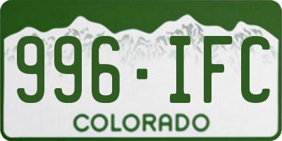 CO license plate 996IFC