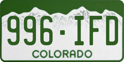 CO license plate 996IFD