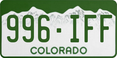 CO license plate 996IFF