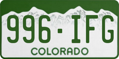 CO license plate 996IFG