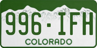 CO license plate 996IFH