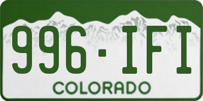 CO license plate 996IFI