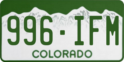CO license plate 996IFM
