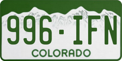 CO license plate 996IFN