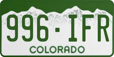 CO license plate 996IFR