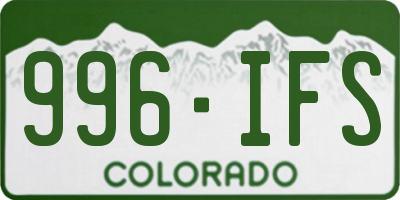 CO license plate 996IFS
