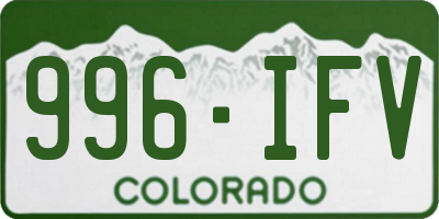 CO license plate 996IFV