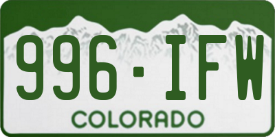CO license plate 996IFW