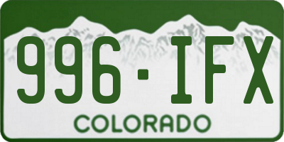 CO license plate 996IFX