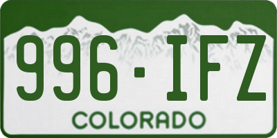 CO license plate 996IFZ