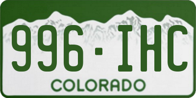 CO license plate 996IHC