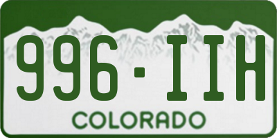 CO license plate 996IIH