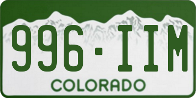 CO license plate 996IIM