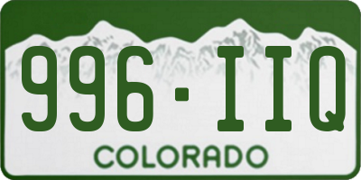 CO license plate 996IIQ