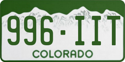 CO license plate 996IIT