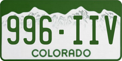 CO license plate 996IIV