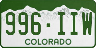 CO license plate 996IIW