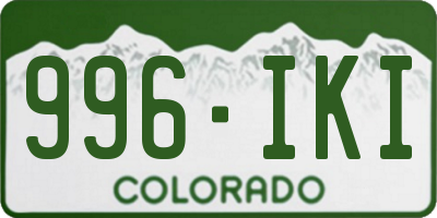 CO license plate 996IKI