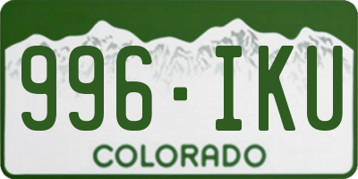 CO license plate 996IKU