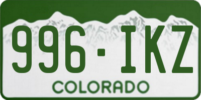 CO license plate 996IKZ