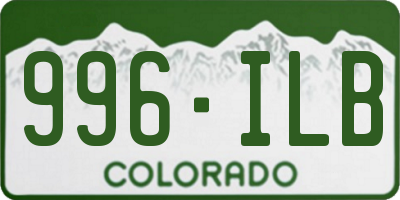 CO license plate 996ILB