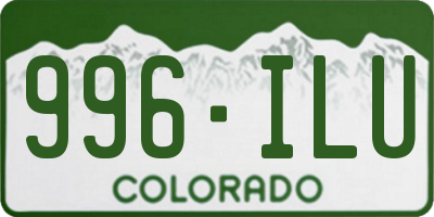 CO license plate 996ILU