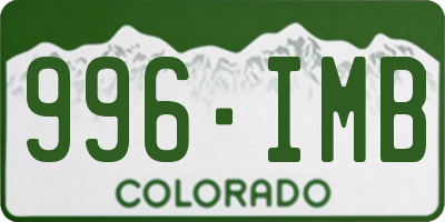 CO license plate 996IMB