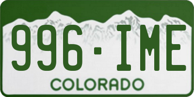 CO license plate 996IME