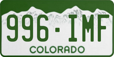 CO license plate 996IMF