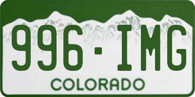 CO license plate 996IMG