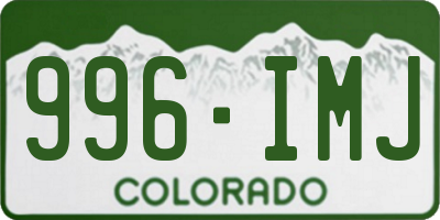CO license plate 996IMJ