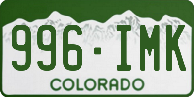 CO license plate 996IMK