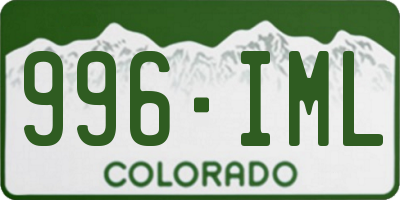 CO license plate 996IML