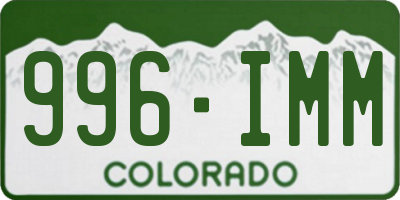 CO license plate 996IMM