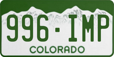 CO license plate 996IMP