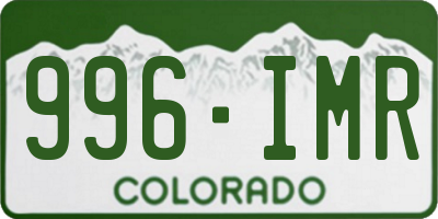 CO license plate 996IMR