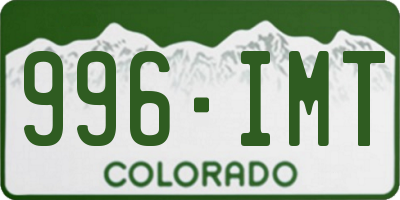 CO license plate 996IMT