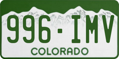 CO license plate 996IMV