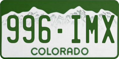 CO license plate 996IMX